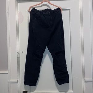 American Eagle black ripped mom jeans